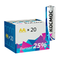 Батарейка 4 шт Космос LR6 AA BOX20 Alkaline 1.5V (20/640), 00-00021610 00-00021610 - фото 27212